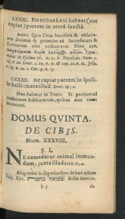 Domus Quinta. De Cibis.