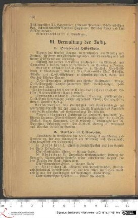 III. Verwaltung der Justiz.