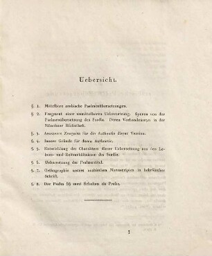 Ueber die in einer Münchner Handschrift aufbehaltene arabische Psalmenübersetzung des R. Saadia Gaon : mit einer Probe