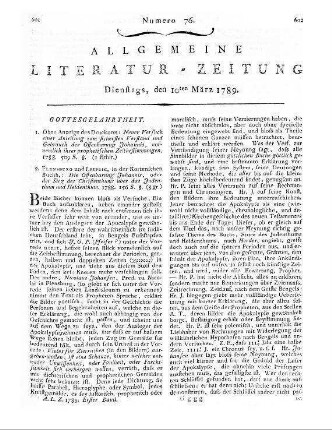 Apophtegmen, Erzählungen und Schnurren. - Freiberg : Craz, 1789