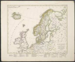 Schweden und Norwegen, Dänemark, Island u. Faer-Öer [Hand-Atlas über alle Theile der Erde nach dem neuesten Zustande und über das Weltgebäude]