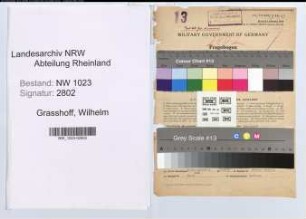 Entnazifizierung Wilhelm Grasshoff , geb. 08.06.1893 (Verw.Inspektor)