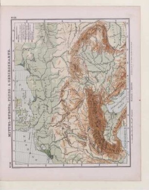 Mittel- Europa, Fluss- & Gebirgskarte