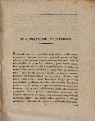 Diss. inaug. physiol.-anat. med. de ruminatione