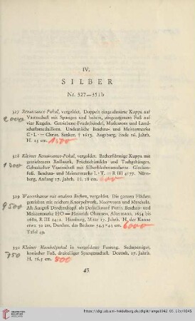 IV. Silber (Nr. 327-351)