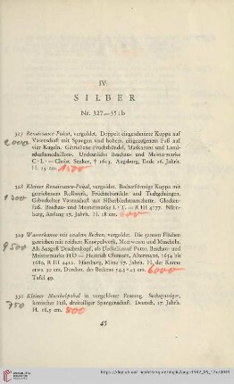 IV. Silber (Nr. 327-351)