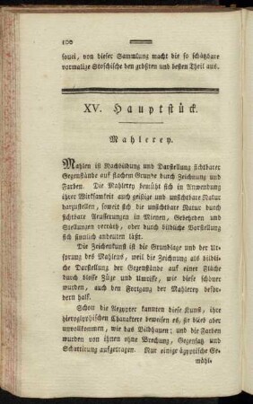 XV. Hauptstück. Mahlerey.