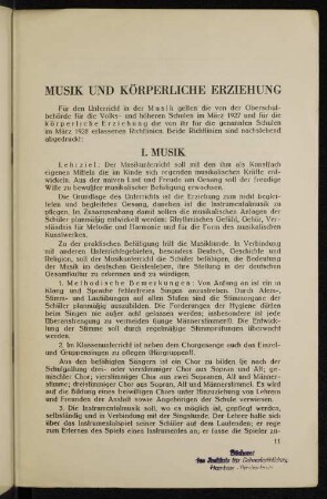 Musik und körperliche Erziehung