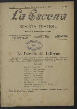 La estrella del infierno : pochade en tres actos