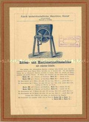Rüben- und Knollenschneidmaschine