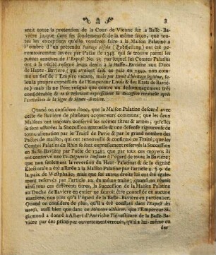 Mémoire pour servir de suite à l'Exposé des Motifs, qui ont Engagé Sa Majesté le Roi de Prusse à s'opposer au demembrement de la Bavière : Ratisbonne ce 23 Juillet 1778