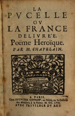 La Pucelle : ou la france delivrée