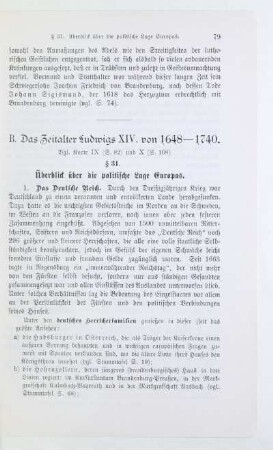 B. Das Zeitalter Ludwigs XIV. von 1648 - 1740