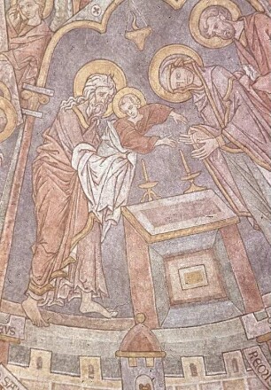 Himmlisches Jerusalem mit Darstellungen der Apostel und Szenen aus dem Leben Christi