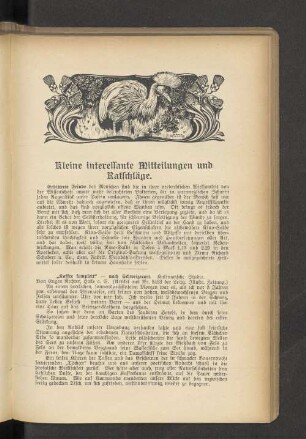 Kleine interessante Mitteilungen und Ratschläge.
