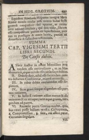 Summa Cap. Vigesimi Tertii. - Vigesimi Sexti.