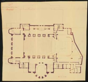 Stadttheater großes Haus, Teplice: Grundriss EG 1:100