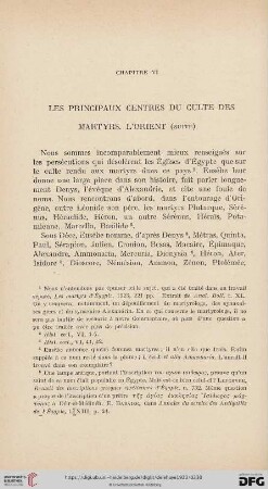 Chapitre VI: Les principaux centres du culte des martyrs. L'orient (suite)