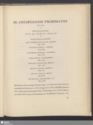 III. Amtsperiode Frommanns