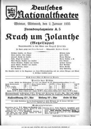 Krach um Jolanthe (Metzelsuppe)