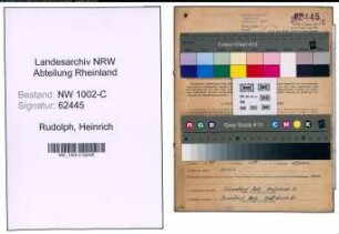 Entnazifizierung Heinrich Rudolph, geb. 25.05.1908 (Meister)