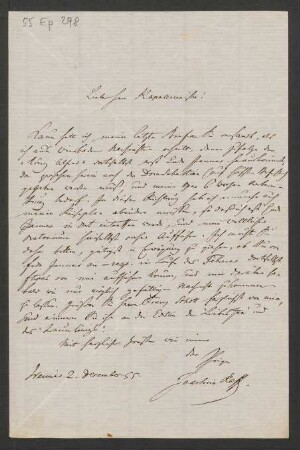 Brief an Karl Heinrich Adolf Reiss : 02.12.1855