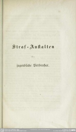 Straf-Anstalten für jugendliche Verbrecher