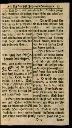 XII. Auf das fest Johanis des täufers