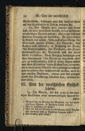 III. Von der menschlichen Geschicklichkeit