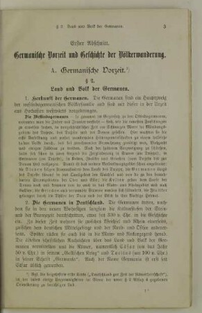 Erster Abschnitt. Germanische Vorzeit und Geschichte der Völkerwanderung