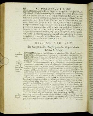 Digest. Lib. XLIV. De Exceptionibus, præscriptionibus & præiudiciis.