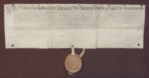 Bestandsbrief des Markgraf Wilhelm von Baden-Baden für Claus Bartel und Hans Schneider und Konsorten über den herrschaftlichen Frohnhof zu Iffezheim