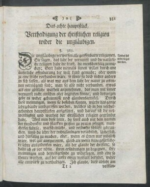 Das achte hauptstück, Vertheidigung der christlichen religion wider die ungläubigen.