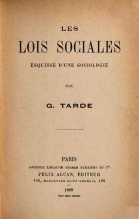 Les lois sociales : Esquisse d'une sociologie
