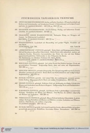 Stickereien, Gobelins, Teppiche (Nr. 454-476)
