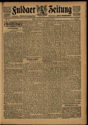 Dritte Ausgabe vom Samstag, den 16. Januar 1904.