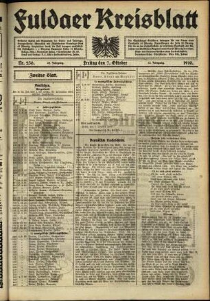 Zweite Ausgabe vom Freitag, den 07. Oktober 1910.
