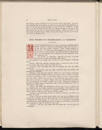 Ueber Wahrheit und Wahrscheinlichkeit der Kunstwerke