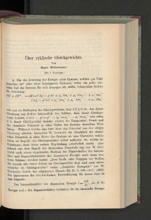 Über cyklische Gleichgewichte.