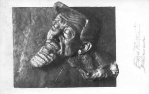 INRI (Relief). Bronze (1929; E. Richter). Dresden-Südvorstadt, Eisenstuckstraße, Atelier der Künstlerin
