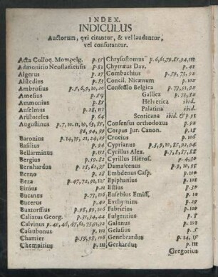 Indiculus Auctorum ...