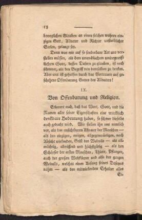 IX. Von Offenbarung und Religion