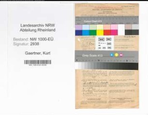 Entnazifizierung Kurt Gaertner, geb. 03.07.1900 (Steuersekretaer)