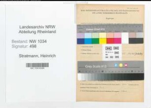 Entnazifizierung Heinrich Stratmann , geb. 30.05.1863 (Buchfuehrer)
