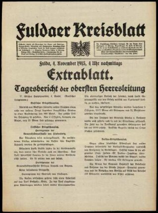 Ausgabe vom Donnerstag, den 04. November 1915.