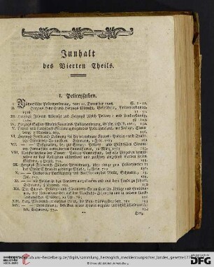 Innhalt des Vierten Theils