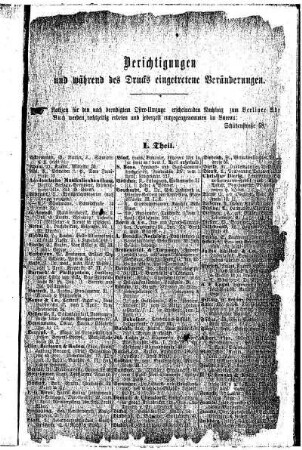 Berichtigungen und während des Drucks eingetretene Veränderungen