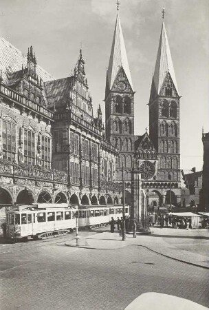 Bremen, Straßenbahn, Rathaus, Dom
