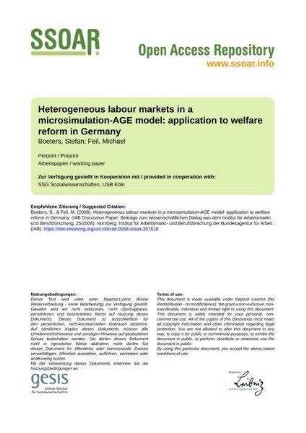 Heterogeneous labour markets in a microsimulation-AGE model: application to welfare reform in Germany