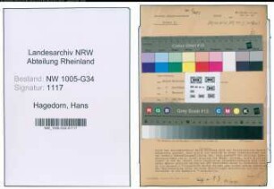 Entnazifizierung Hans Hagedorn , geb. 26.12.1912 (Dentist)